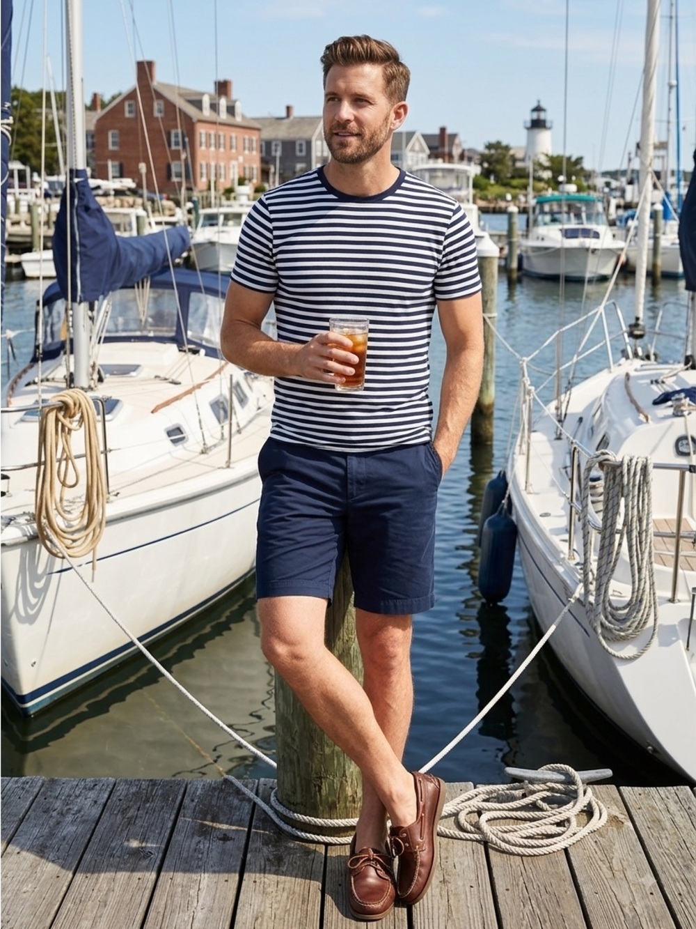 J. Crew Reade Flat Front 7” Navy Cotton Chino Shorts